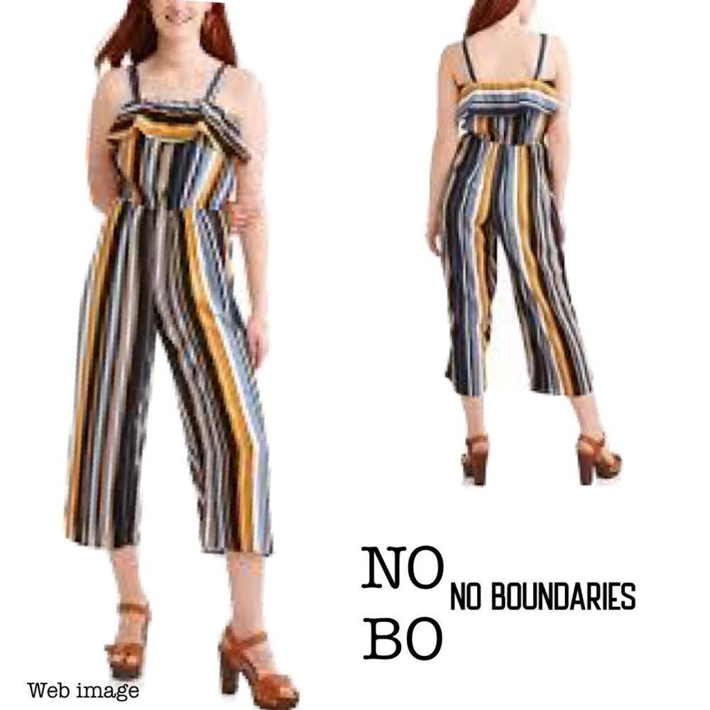 No boundary sleeveless stripped jumpsuit